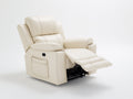 Fauteuil relax - similicuir - 105x93x107 cm - beige - moderne