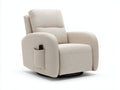 Fauteuil relax - tissu bouclé - 100x91x104 cm - beige - moderne