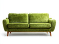 Canapé 2 places - velours-bois - 187x80x76 cm - vert - design moderne