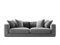 Canapé 2 places - tissu - 186x84x76 cm - gris - design moderne