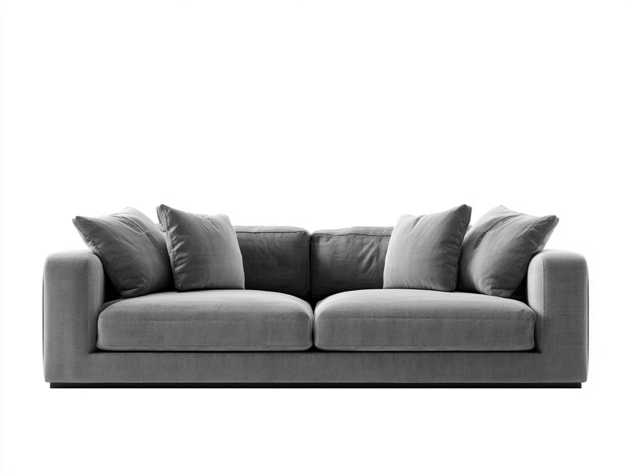Canapé 2 places - tissu - 186x84x76 cm - gris - design moderne