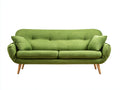 Canapé 2 places - tissu-bois - 190x83x77 cm - vert - design scandinave