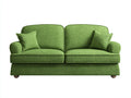 Canapé 2 places - tissu-bois - 183x80x75 cm - vert - style classique