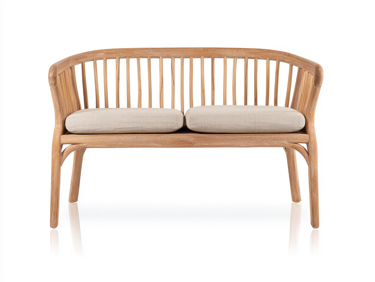Banc de jardin - bois - 132x56x80 cm - naturel-beige - style scandinave