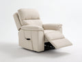 Fauteuil relax - similicuir - 102x94x106 cm - beige - moderne