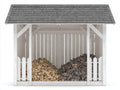 Abri à bûches - bois - 286x88x204 cm - blanc-gris - style traditionnel