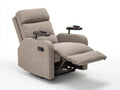 Fauteuil relax - tissu - 107x95x108 cm - brun clair - moderne