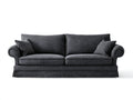 Canapé 2 places - tissu - 188x84x80 cm - gris foncé - style classique