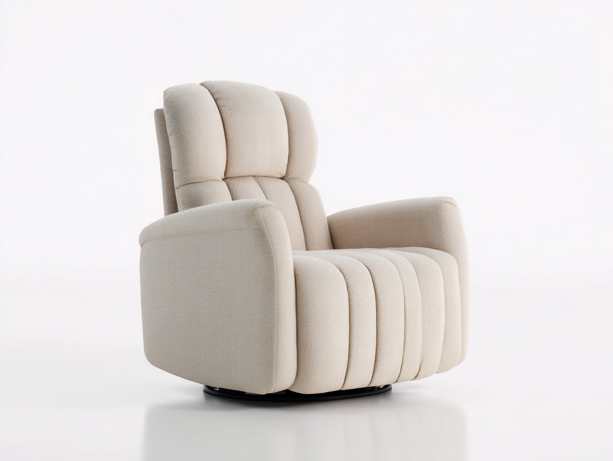Fauteuil relax - tissu - 99x90x103 cm - beige - moderne