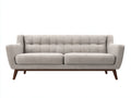 Canapé 2 places - tissu-bois - 184x88x84 cm - beige clair - scandinave