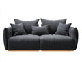 Canapé 2 places - tissu-bois - 184x86x78 cm - gris foncé - design contemporain