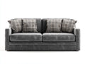 Canapé 2 places - velours - 185x83x77 cm - gris - style contemporain