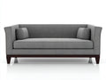 Canapé 2 places - tissu-bois - 178x80x79 cm - gris - classique contemporain