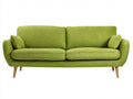 Canapé 2 places - tissu-bois - 192x84x78 cm - vert - design scandinave